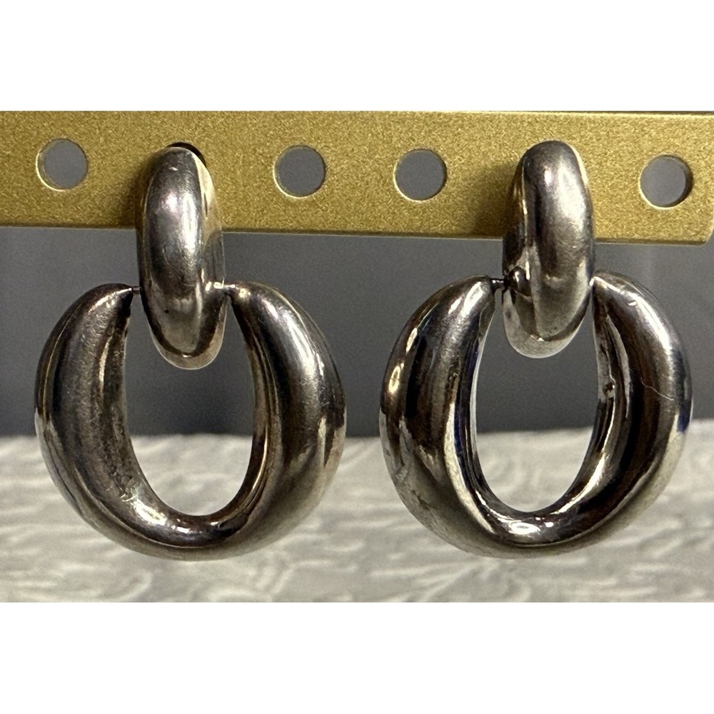 Sterling Silver Signed Earrings MWS 925 Mark Wasserman Samara Door Knockers